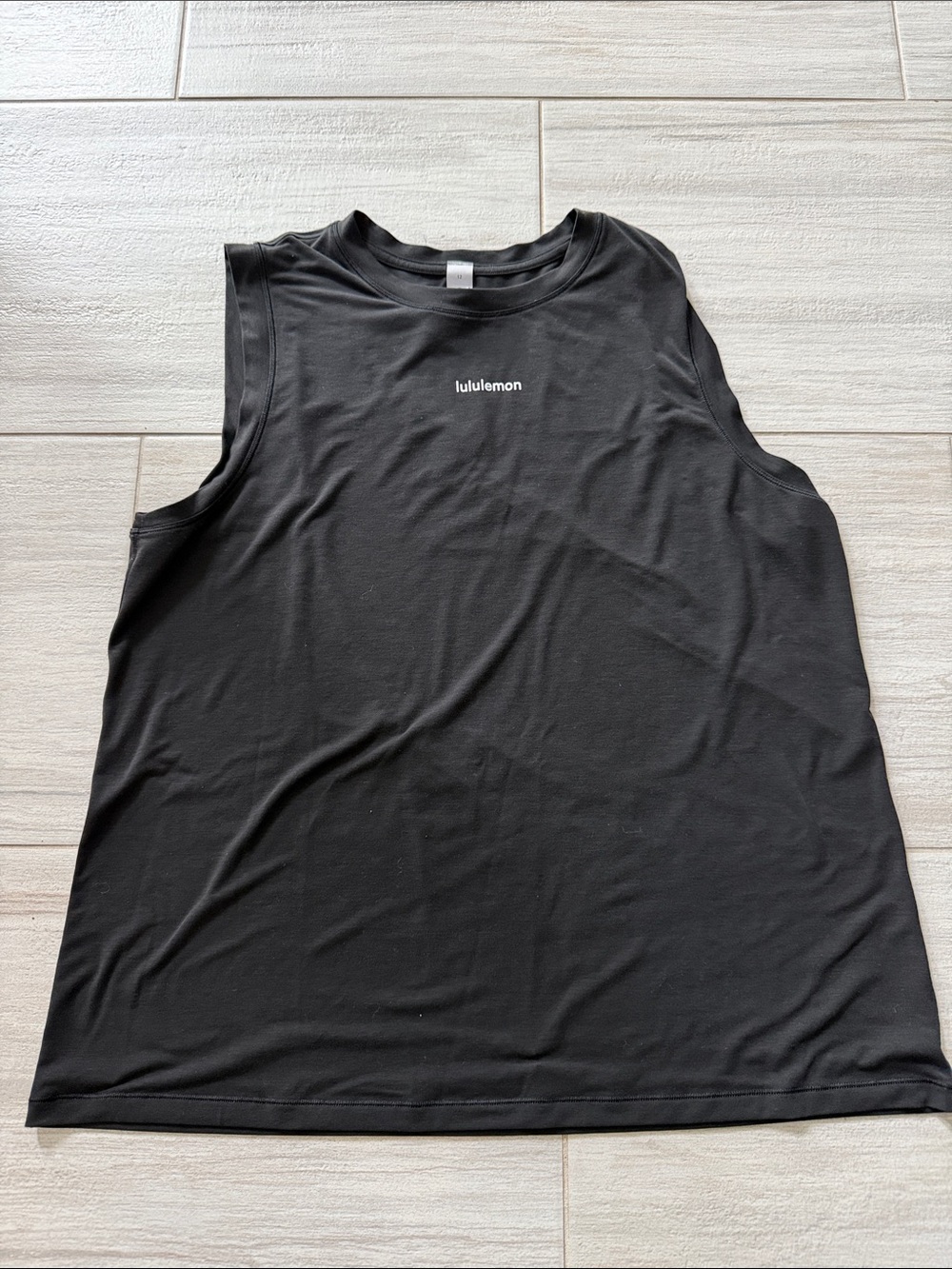 Lululemon Jersey Training Muscle Tank Top long black size 12 soft comfortable - Picture 9 of 12